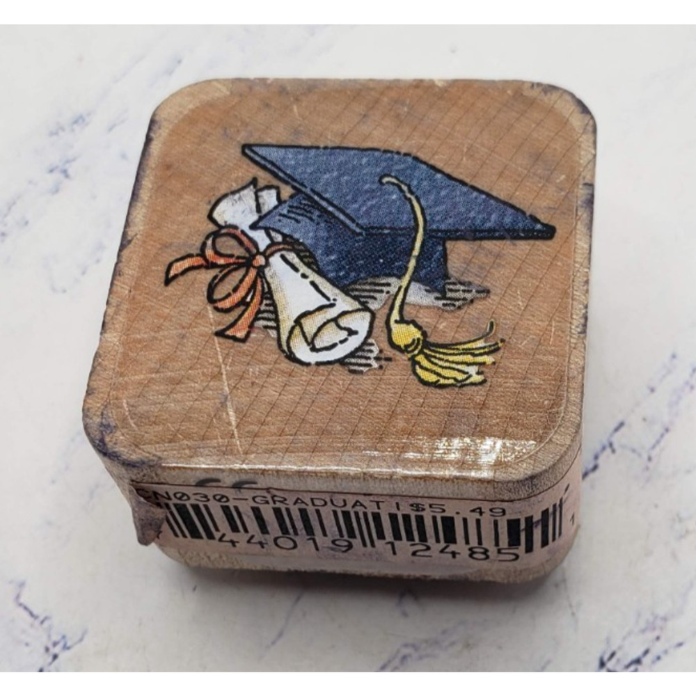 Graduation Cap School Graduate Stampendous Wood Mounted Rubber Stamp